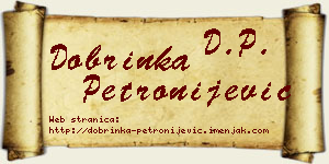 Dobrinka Petronijević vizit kartica